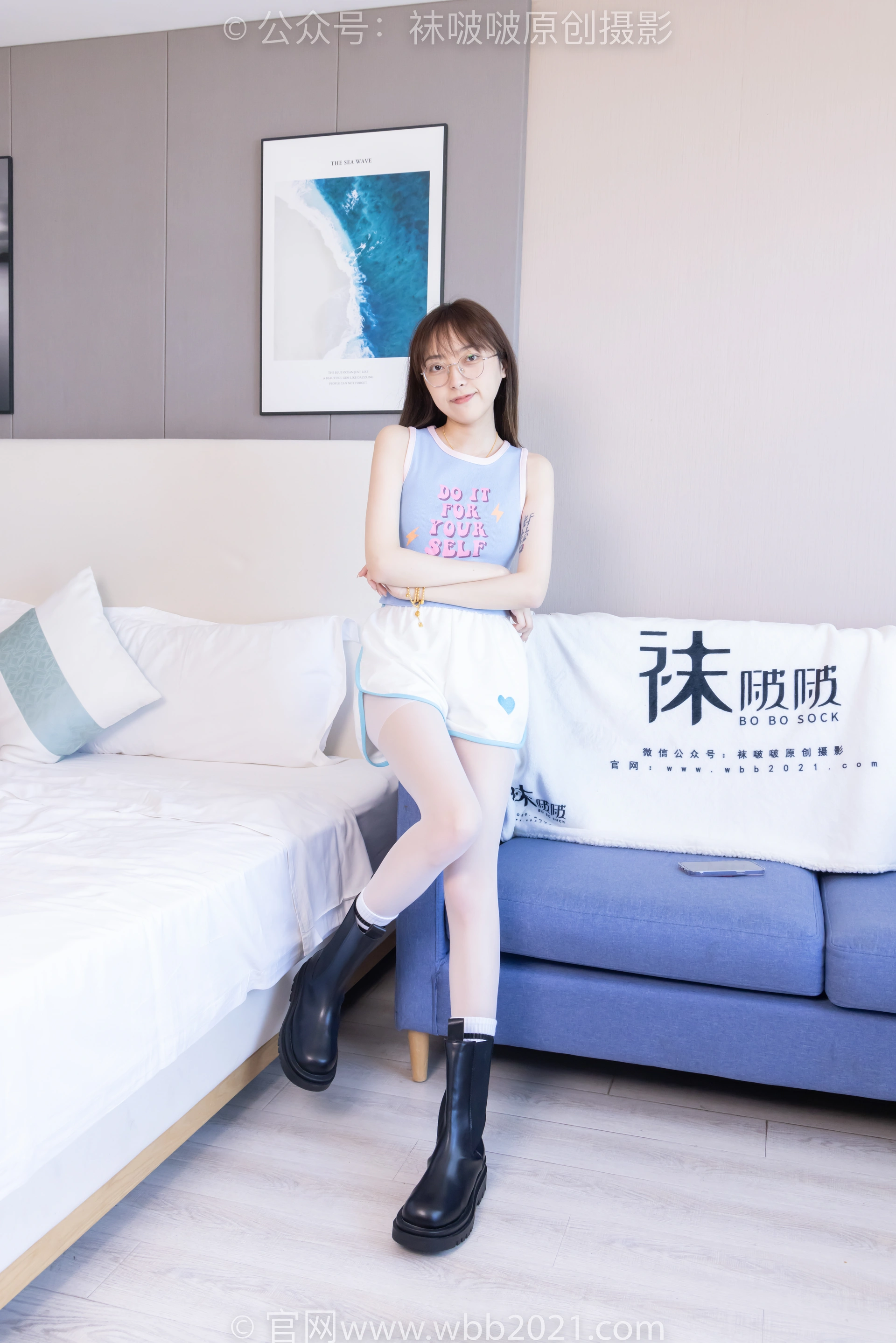 [BoBoSocks袜啵啵] NO.479 稚予-短靴、长筒白棉袜、白丝（花絮版） 1