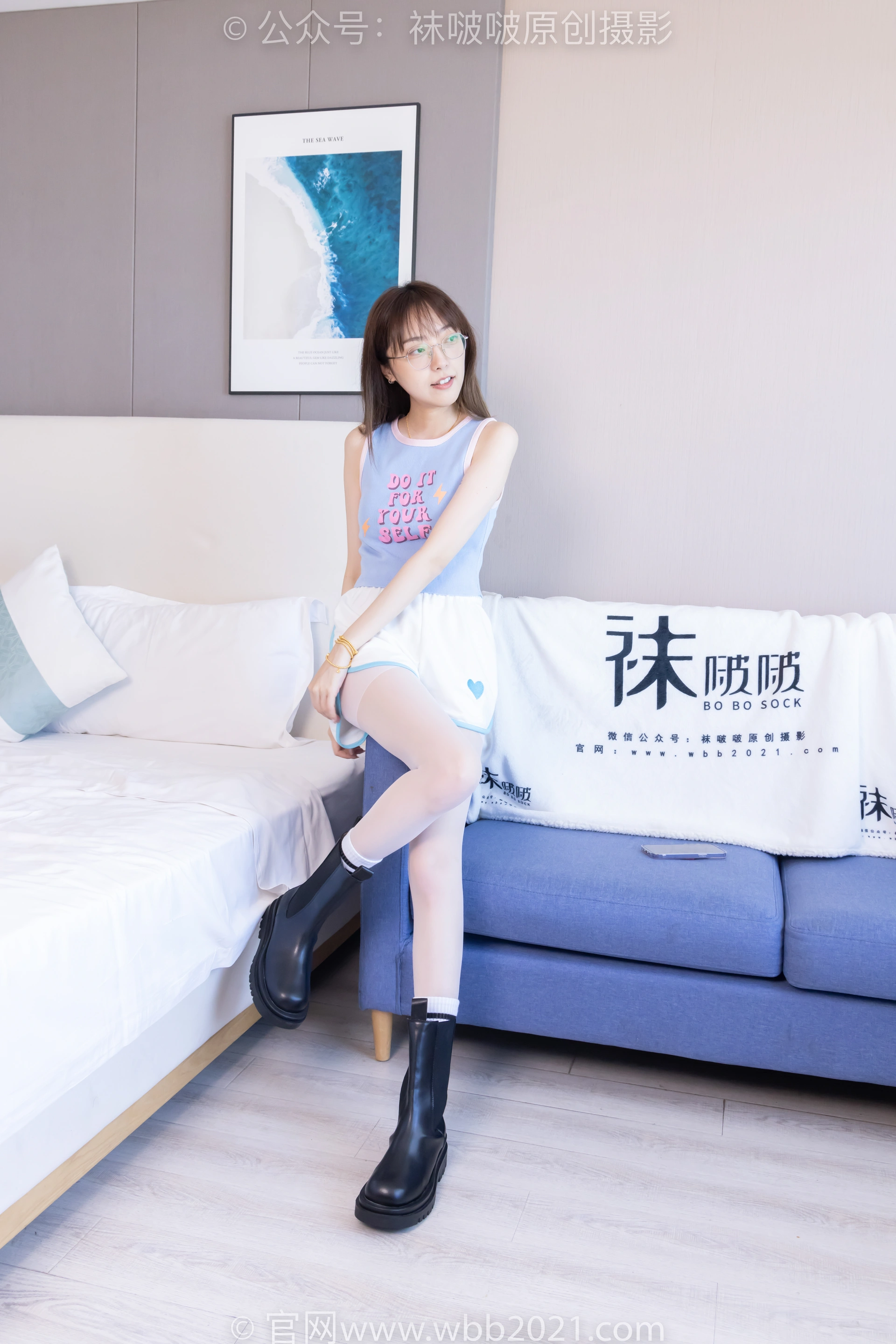 [BoBoSocks袜啵啵] NO.479 稚予-短靴、长筒白棉袜、白丝（花絮版） 3