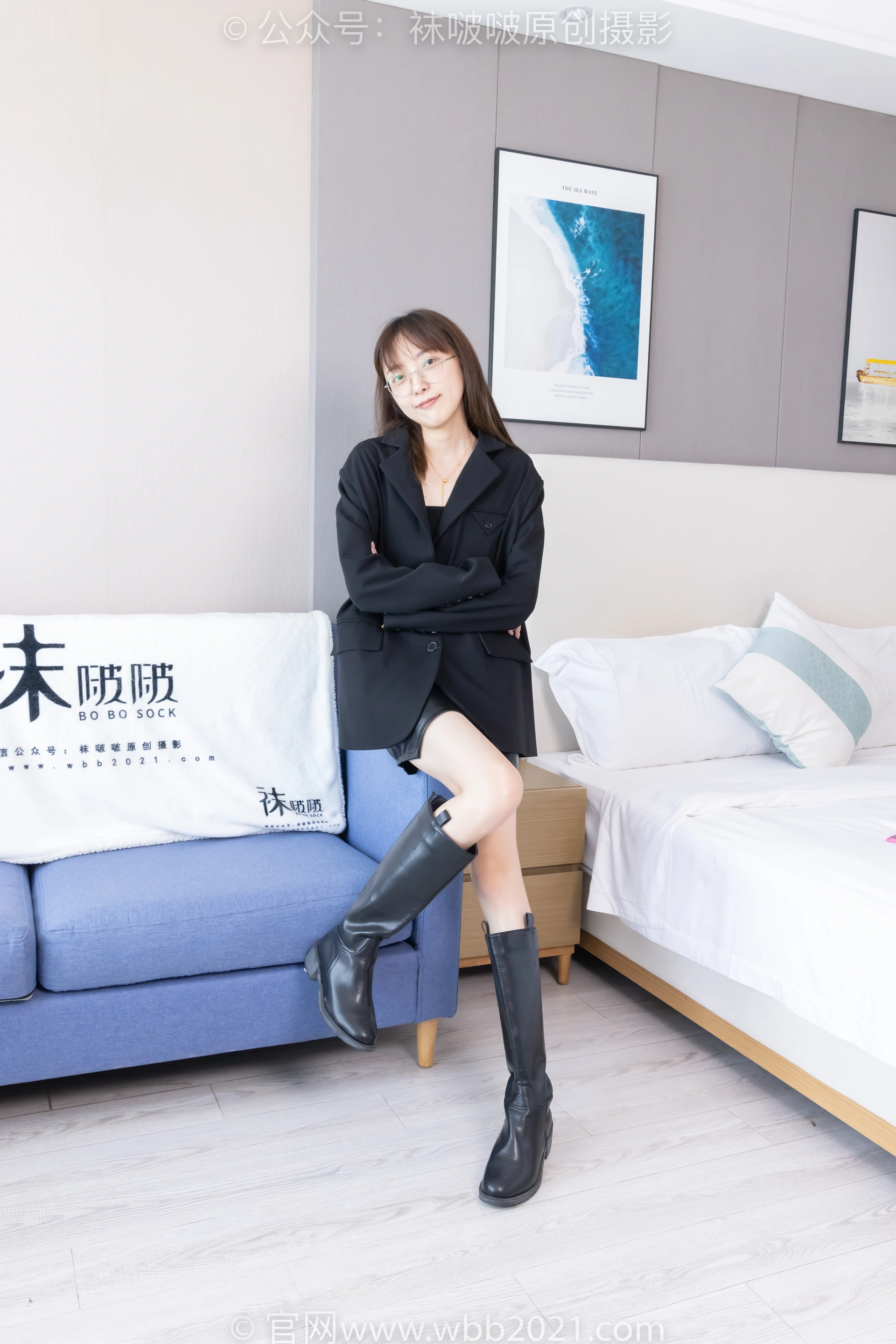[BoBoSocks袜啵啵] NO.486 稚予-长靴、黑网袜、裸足（黑色美甲）、裸足踩奶油蛋糕 踩完蛋糕泡脚剧情（剧情版） 2